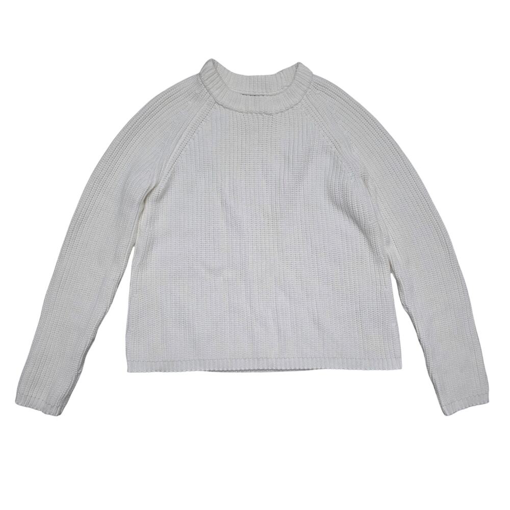 Quince 100% Organic Cotton Fisherman Crew Sweater Ivory Size Small